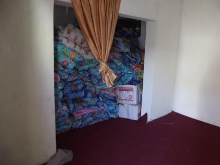 Storage room filled with duvets