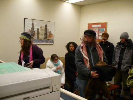 Activists demand that Senator Durbin issues a public statement decrying US support for Israeli attacks on Gaza