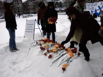 Flowers for the victims...